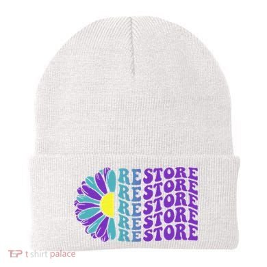 Restore Suicide Prevention Awareness Sunflower Beanie