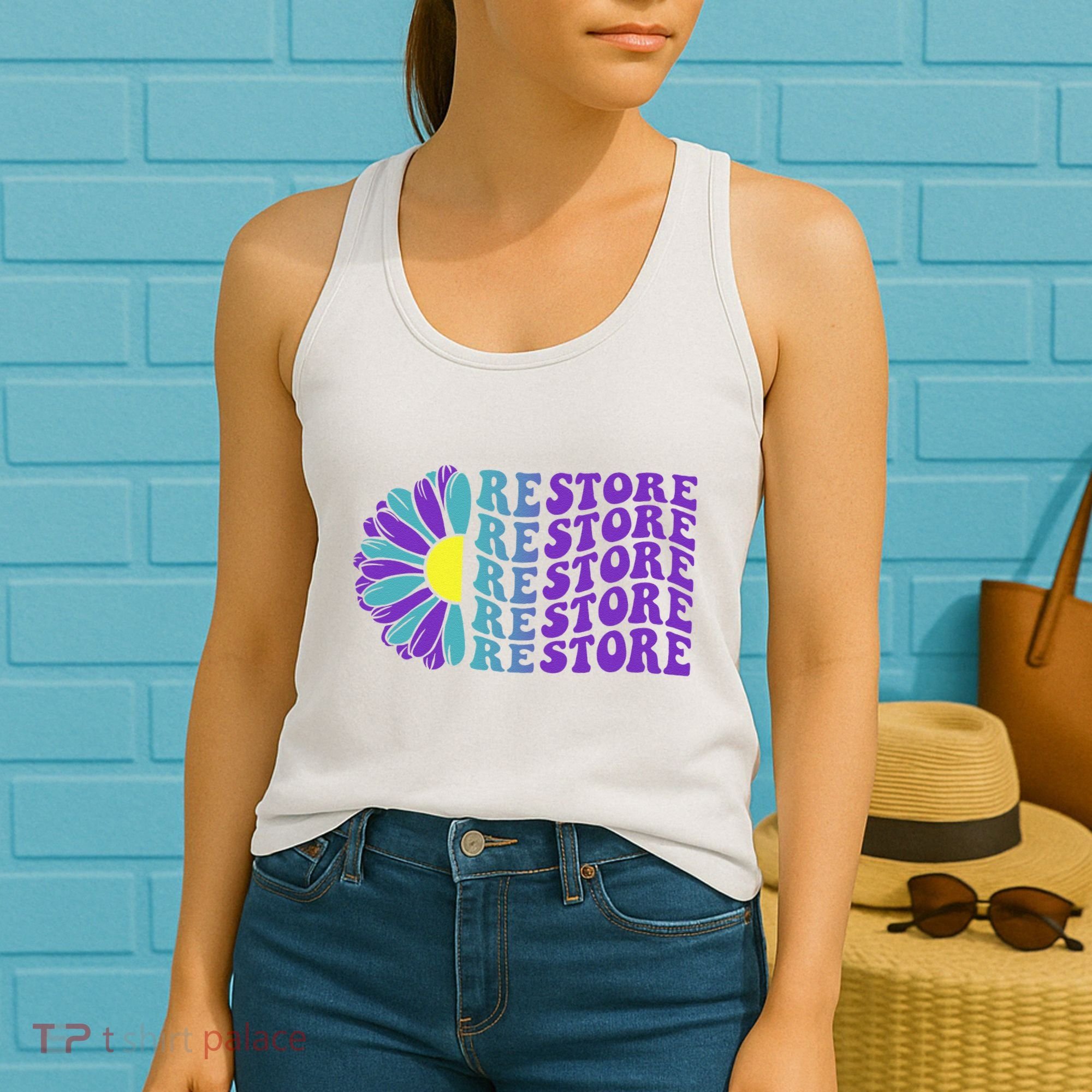 Restore Suicide Prevention Awareness Sunflower Women's Tank Top