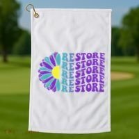 Restore Suicide Prevention Awareness Sunflower Golf Towel thumb 1