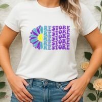 Restore Suicide Prevention Awareness Sunflower Women's T-Shirt thumb 2