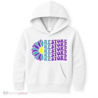 Restore Suicide Prevention Awareness Sunflower Kids Hoodie