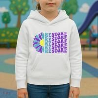 Restore Suicide Prevention Awareness Sunflower Kids Hoodie thumb 3