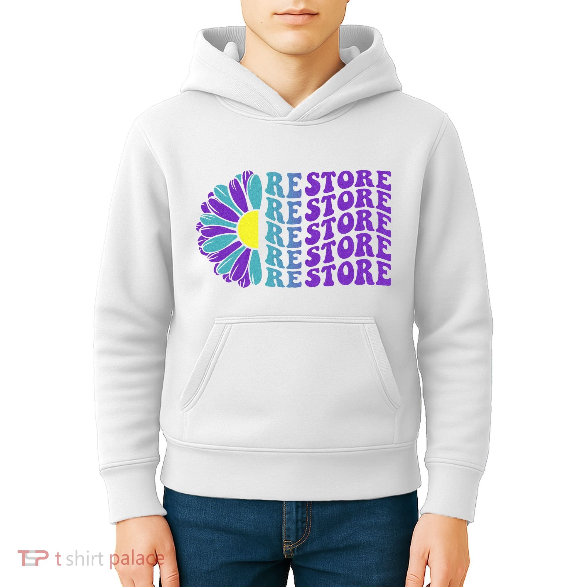 Restore Suicide Prevention Awareness Sunflower Kids Hoodie