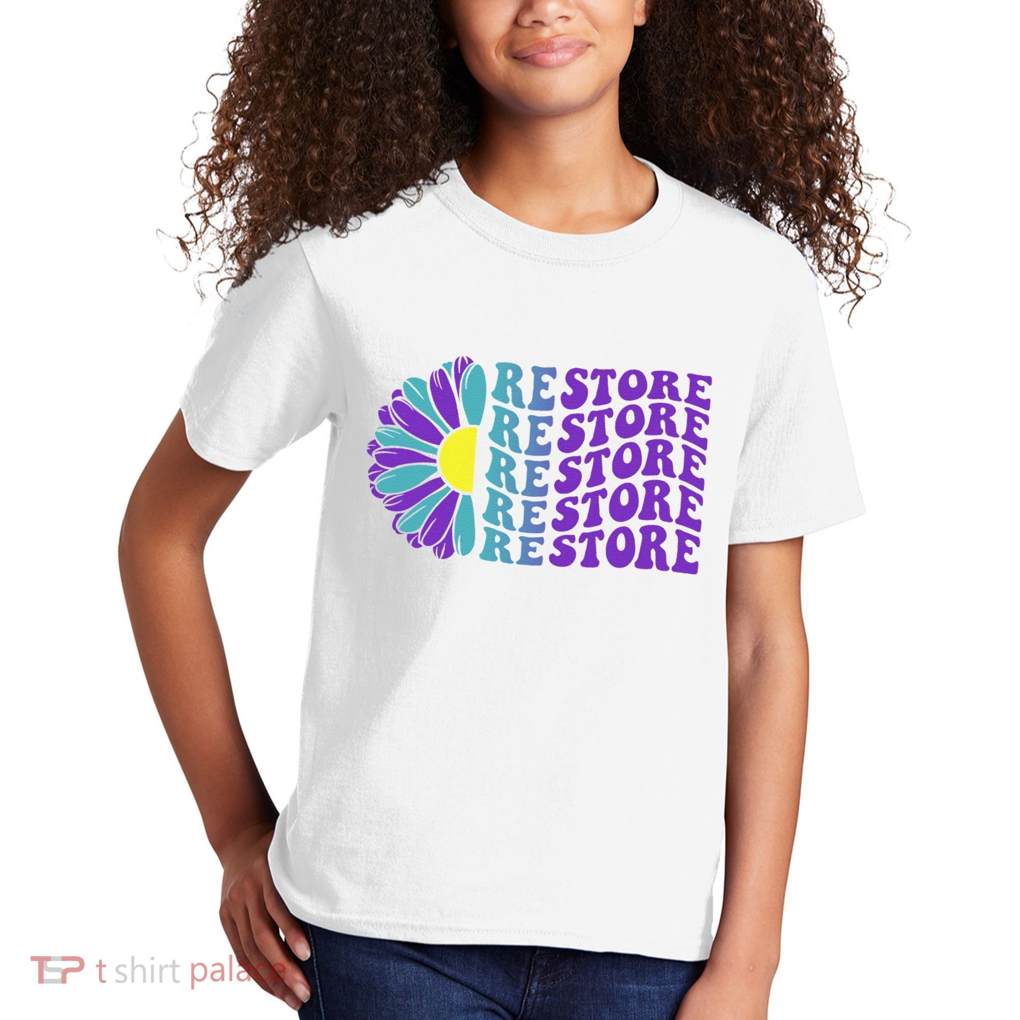 Restore Suicide Prevention Awareness Sunflower Kids T-Shirt