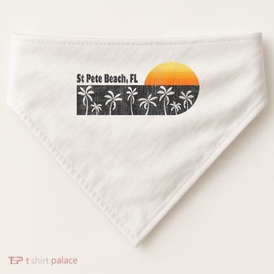 Retro St Pete Beach Florida Beach USA-Made Doggie Bandana