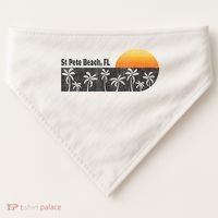 Retro St Pete Beach Florida Beach USA-Made Doggie Bandana thumb 0