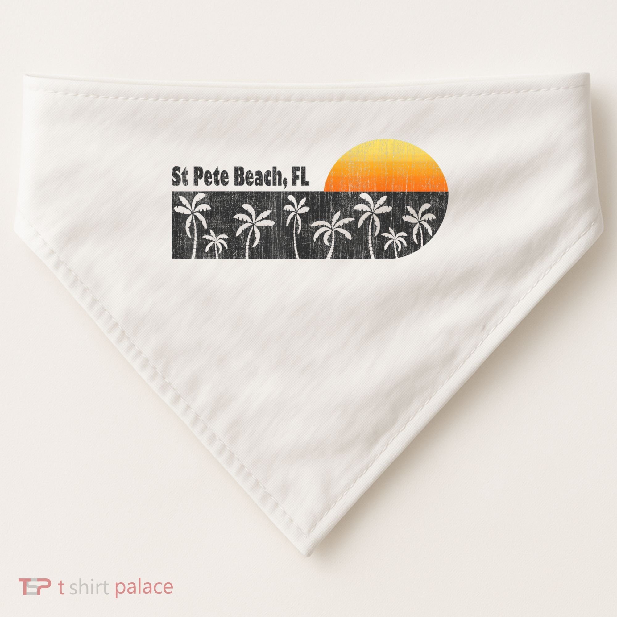 Retro St Pete Beach Florida Beach USA-Made Doggie Bandana