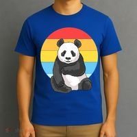 Retro Sunset Panda Vintage Panda Great Gift T-Shirt thumb 3