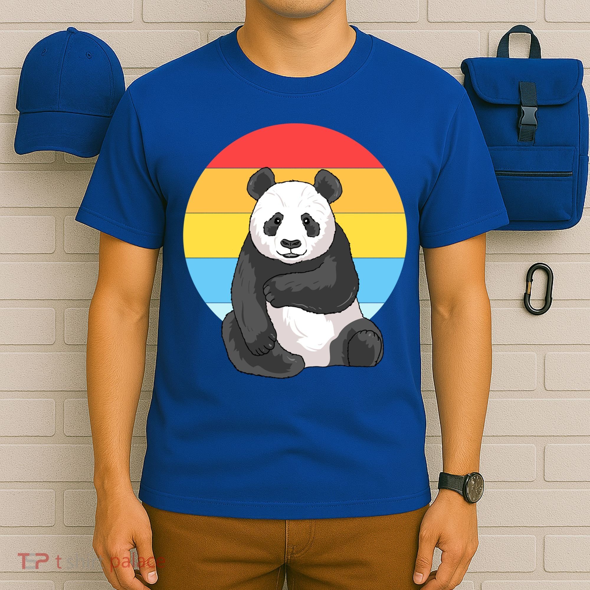 Retro Sunset Panda Vintage Panda Great Gift T-Shirt
