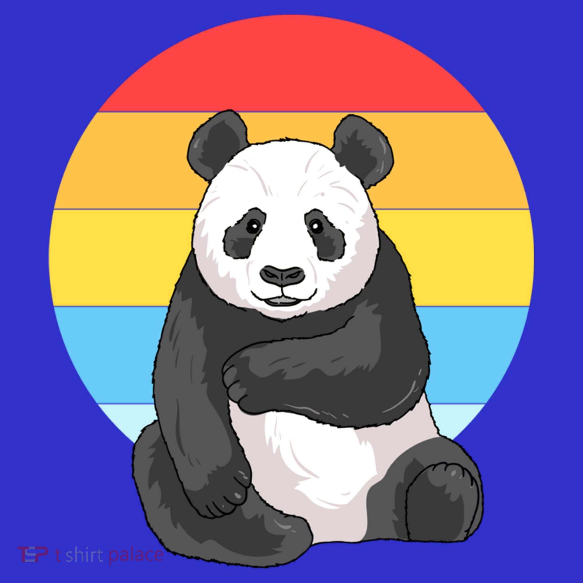 Retro Sunset Panda Vintage Panda Great Gift T-Shirt