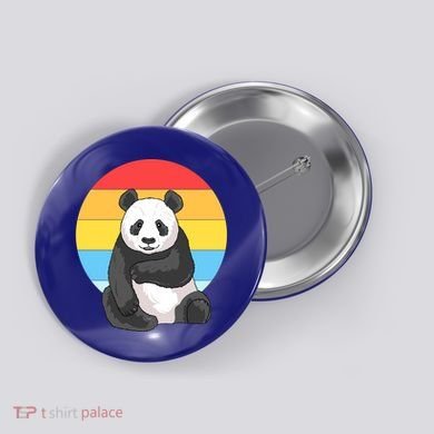 Retro Sunset Panda Vintage Panda Great Gift Button