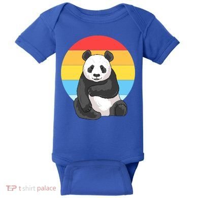 Retro Sunset Panda Vintage Panda Great Gift Baby Bodysuit