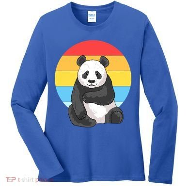 Retro Sunset Panda Vintage Panda Great Gift Women's Long Sleeve Shirt