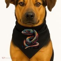Realistic Snake Posing USA-Made Doggie Bandana thumb 1