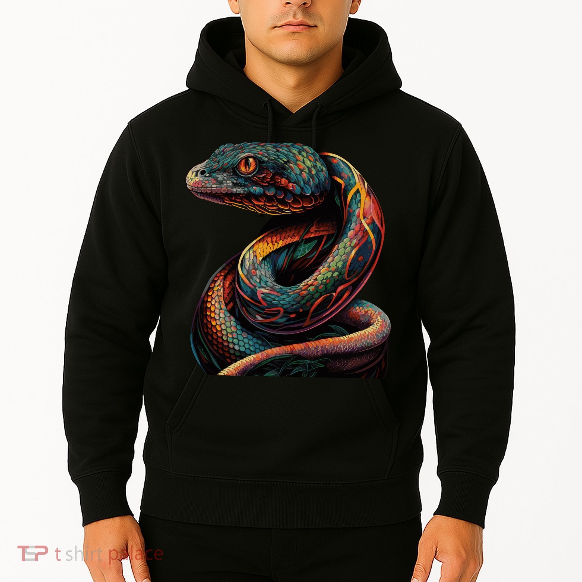 Realistic Snake Posing Hoodie