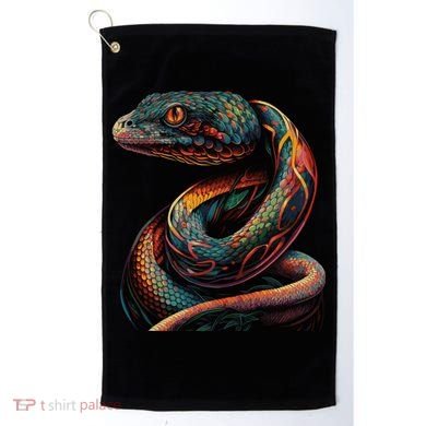Realistic Snake Posing Golf Towel