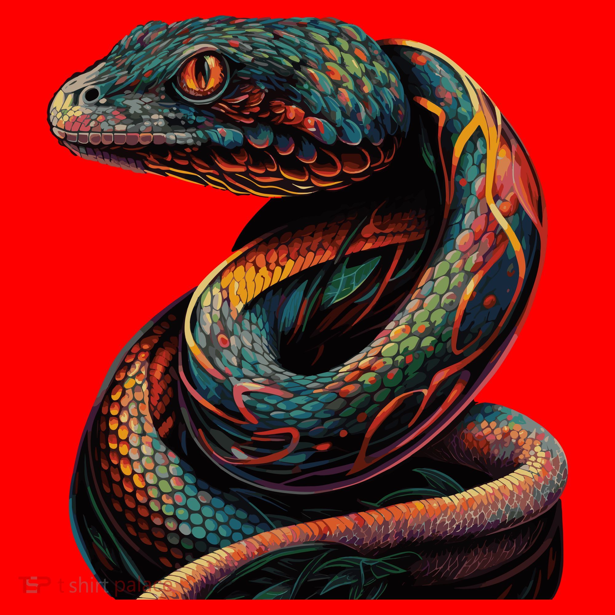 Realistic Snake Posing Santa Hat