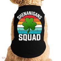 Retro St Patricks Day Shenanigans Squad Shamrock St Patricks Day Doggie Tank thumb 0