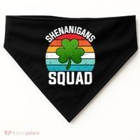 Retro St Patricks Day Shenanigans Squad Shamrock St Patricks Day USA-Made Doggie Bandana thumb 0