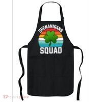Retro St Patricks Day Shenanigans Squad Shamrock St Patricks Day Apron thumb 0