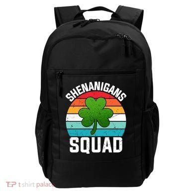 Retro St Patricks Day Shenanigans Squad Shamrock St Patricks Day Backpack