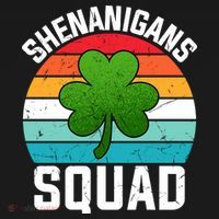 Retro St Patricks Day Shenanigans Squad Shamrock St Patricks Day Backpack thumb 2