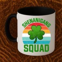 Retro St Patricks Day Shenanigans Squad Shamrock St Patricks Day Coffee Mug thumb 2