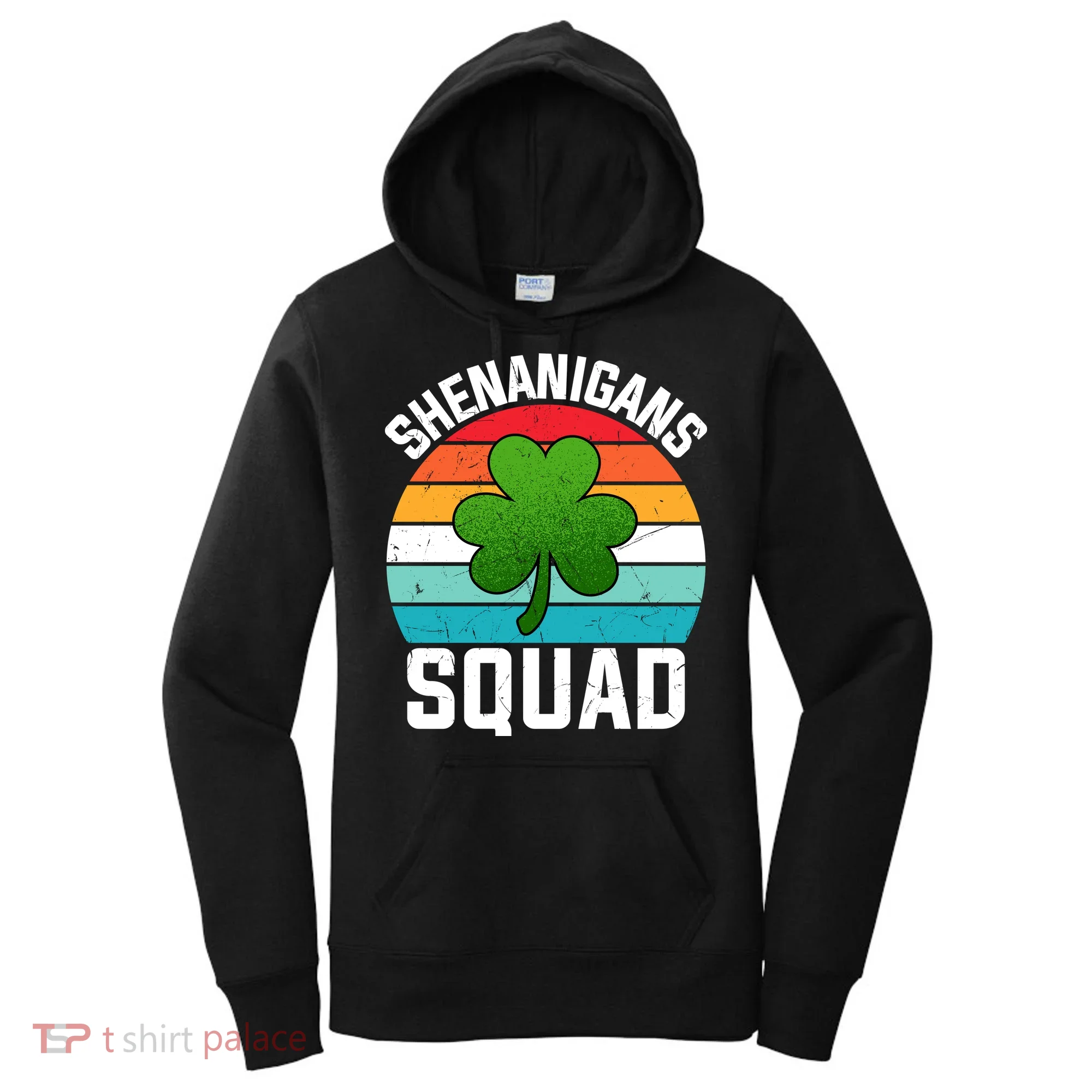 Retro St Patricks Day Shenanigans Squad Shamrock St Patricks Day Women's Hoodie