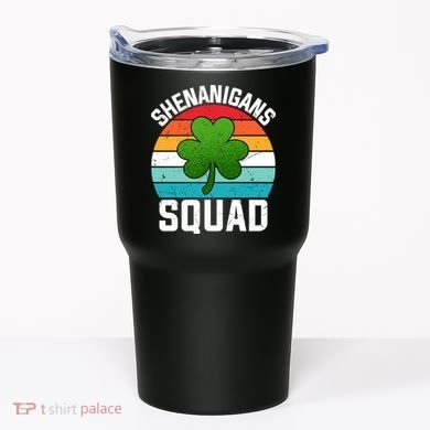 Retro St Patricks Day Shenanigans Squad Shamrock St Patricks Day Tumbler