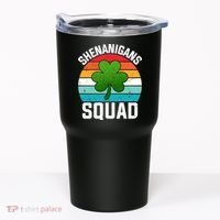 Retro St Patricks Day Shenanigans Squad Shamrock St Patricks Day Tumbler thumb 0