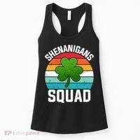 Retro St Patricks Day Shenanigans Squad Shamrock St Patricks Day Women's Tank Top thumb 0