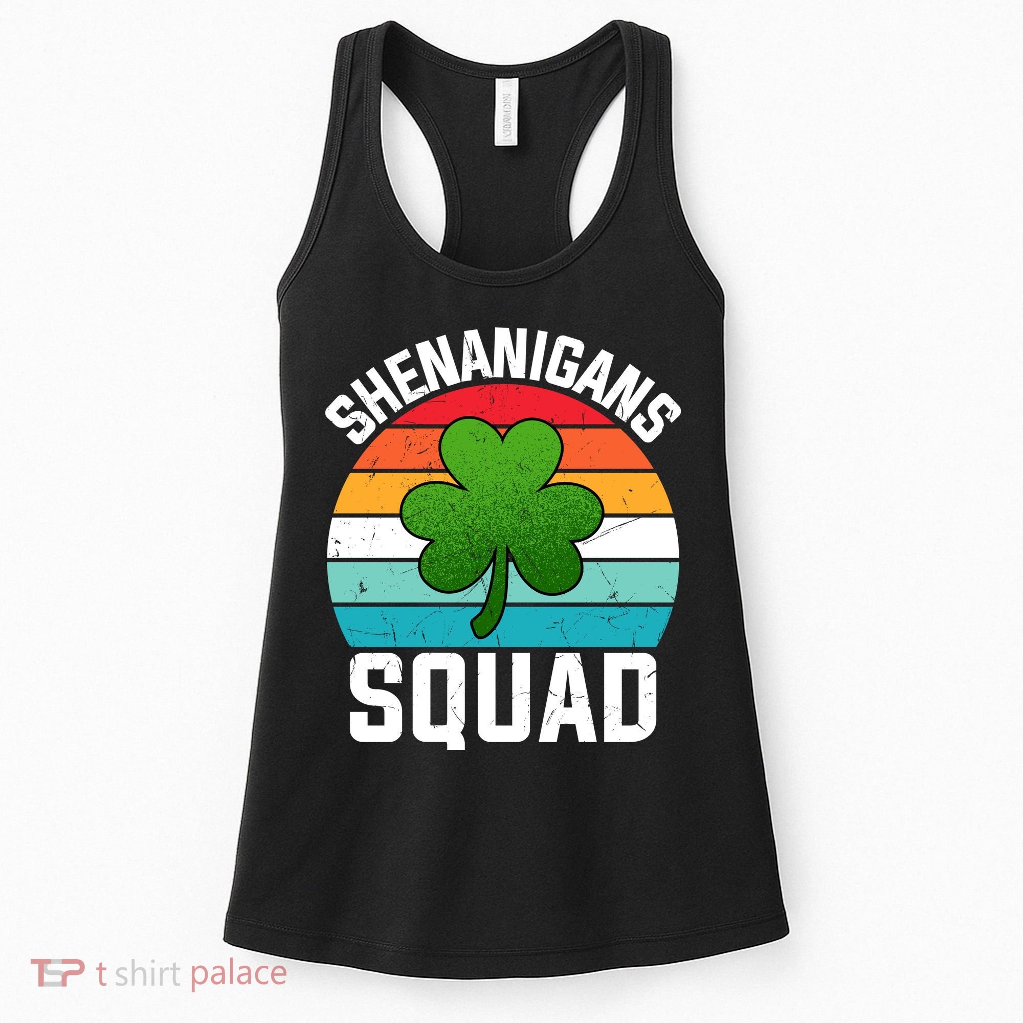 Retro St Patricks Day Shenanigans Squad Shamrock St Patricks Day Women's Tank Top