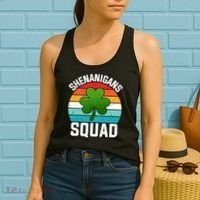 Retro St Patricks Day Shenanigans Squad Shamrock St Patricks Day Women's Tank Top thumb 2