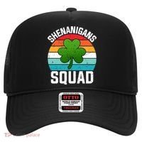 Retro St Patricks Day Shenanigans Squad Shamrock St Patricks Day Hat thumb 0
