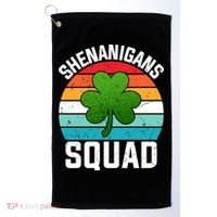 Retro St Patricks Day Shenanigans Squad Shamrock St Patricks Day Golf Towel thumb 0