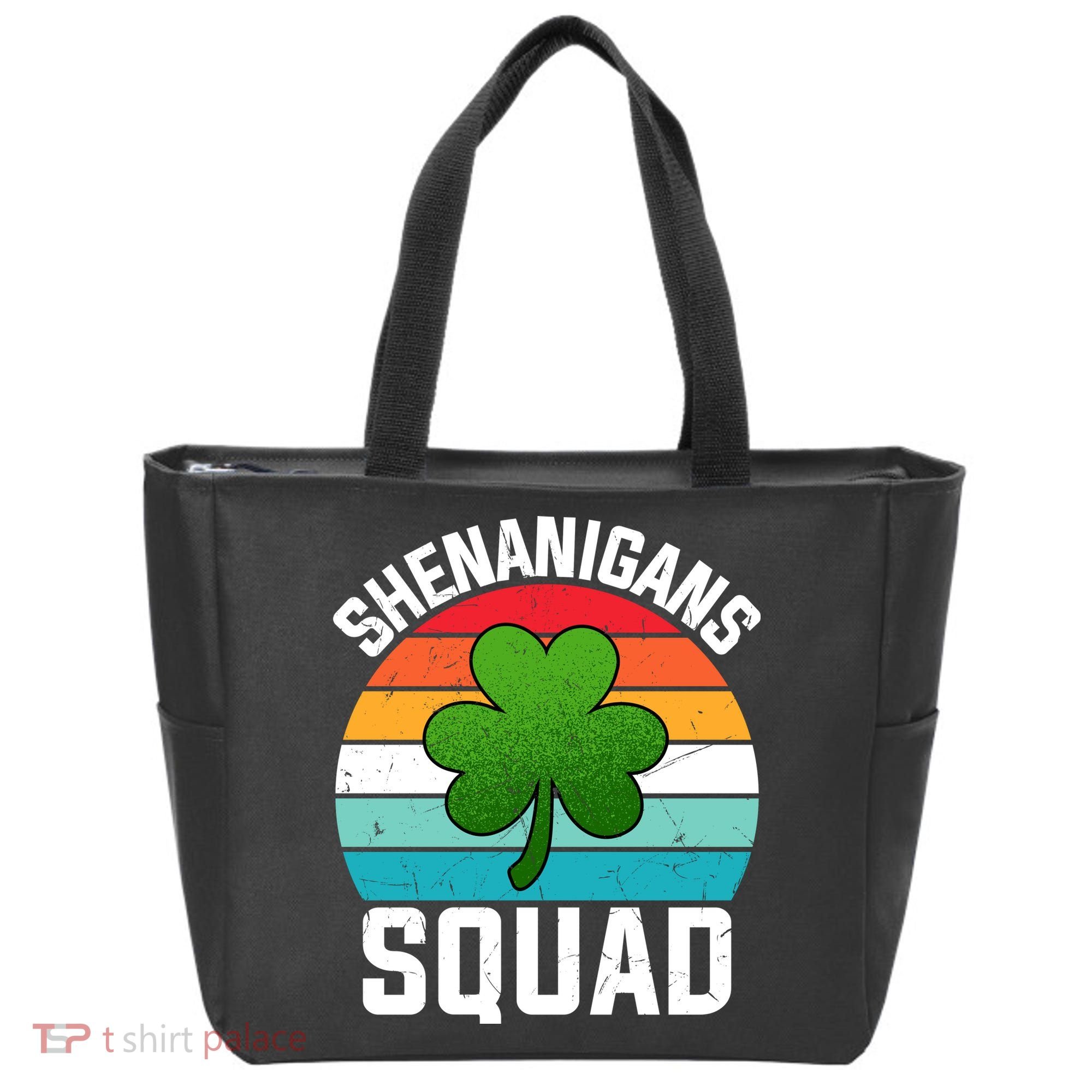 Retro St Patricks Day Shenanigans Squad Shamrock St Patricks Day Tote Bag