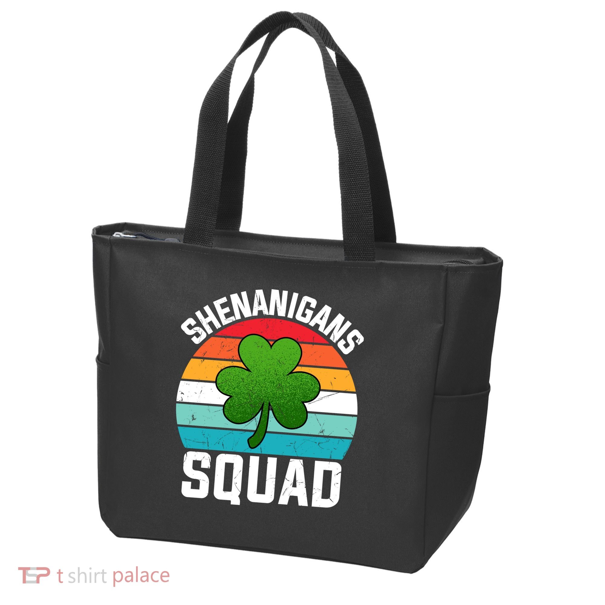 Retro St Patricks Day Shenanigans Squad Shamrock St Patricks Day Tote Bag