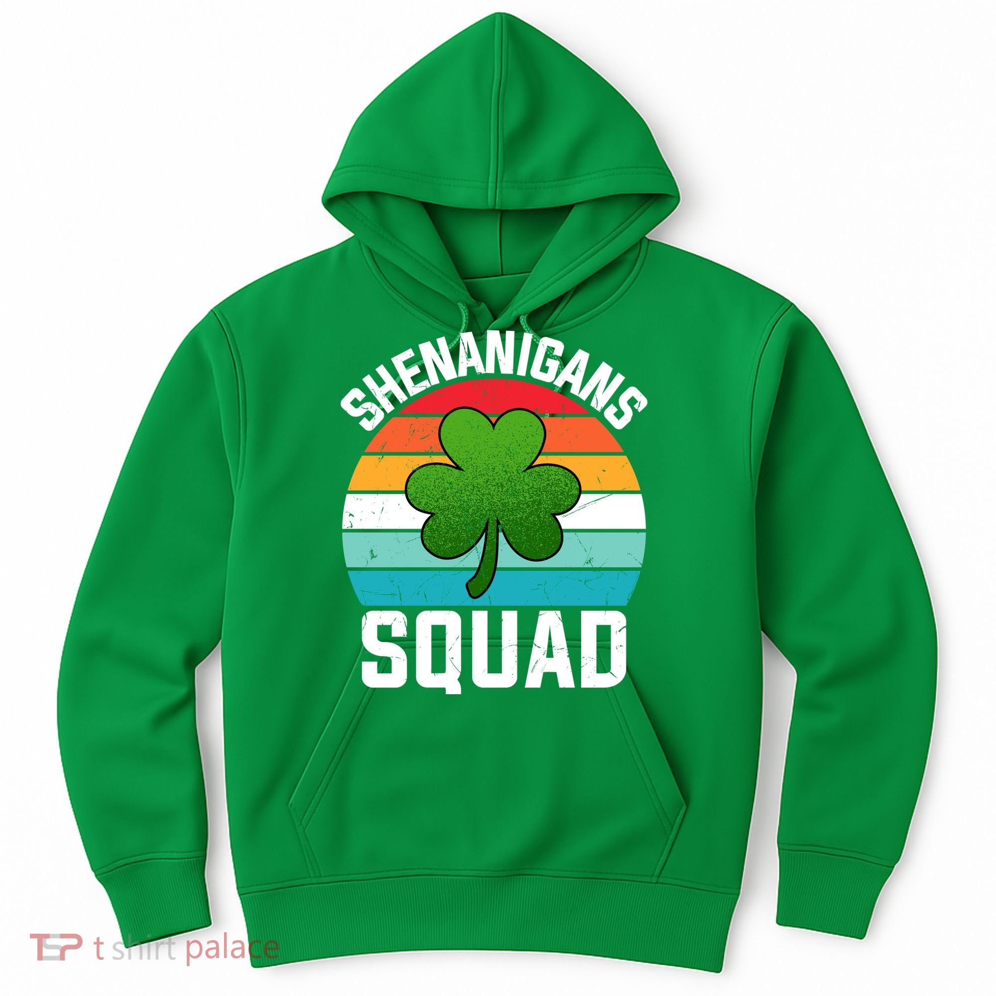 Retro St Patricks Day Shenanigans Squad Shamrock St Patricks Day Hoodie