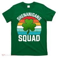 Retro St Patricks Day Shenanigans Squad Shamrock St Patricks Day T-Shirt thumb 0