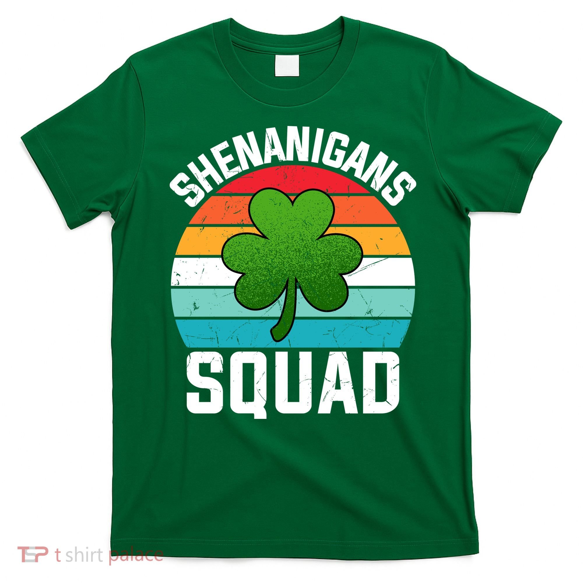 Retro St Patricks Day Shenanigans Squad Shamrock St Patricks Day T-Shirt