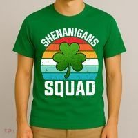 Retro St Patricks Day Shenanigans Squad Shamrock St Patricks Day T-Shirt thumb 3