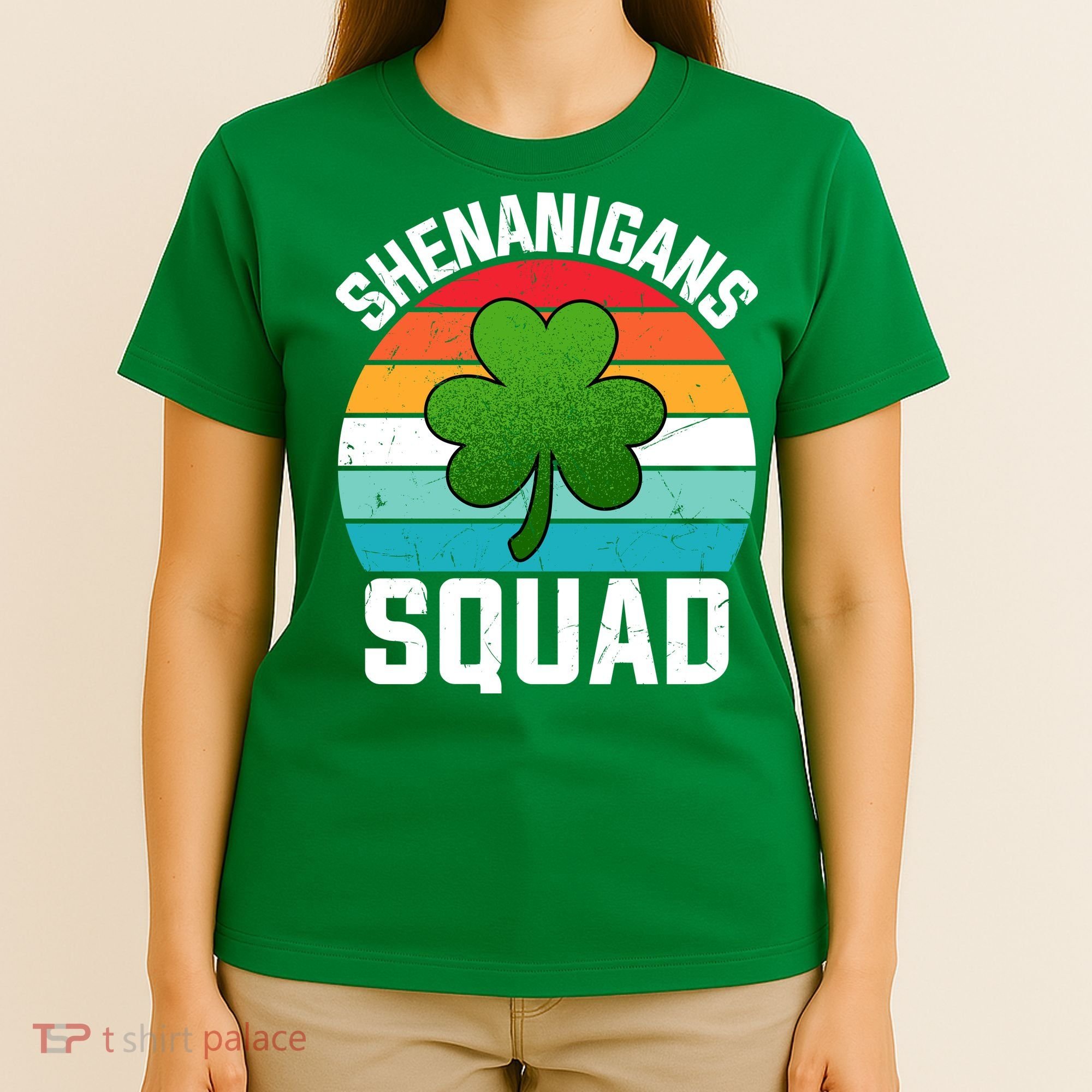 Retro St Patricks Day Shenanigans Squad Shamrock St Patricks Day T-Shirt