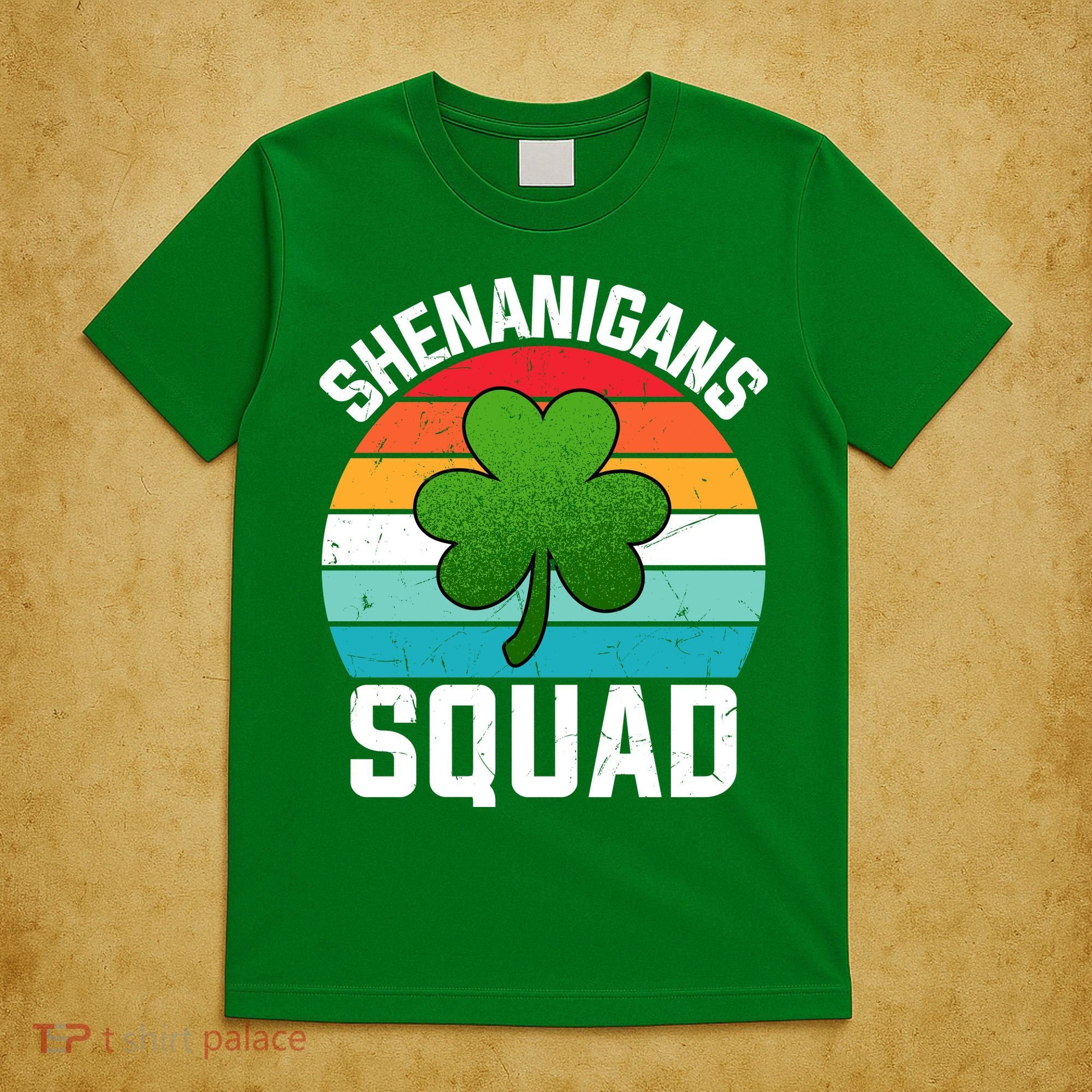 Retro St Patricks Day Shenanigans Squad Shamrock St Patricks Day T-Shirt