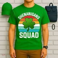 Retro St Patricks Day Shenanigans Squad Shamrock St Patricks Day T-Shirt thumb 6