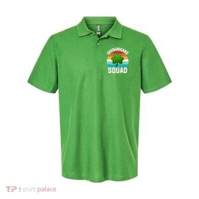 Retro St Patricks Day Shenanigans Squad Shamrock St Patricks Day Polo