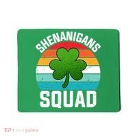 Retro St Patricks Day Shenanigans Squad Shamrock St Patricks Day Mousepad thumb 0