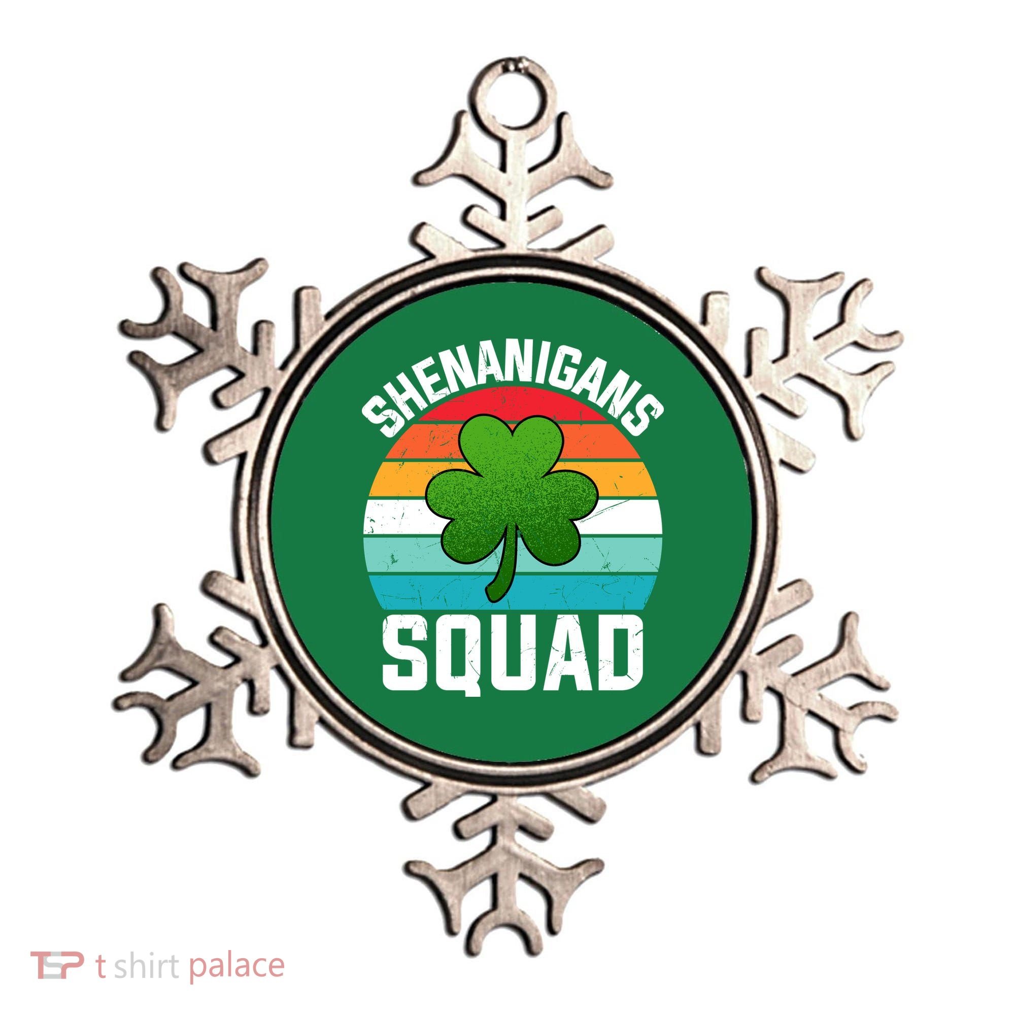Retro St Patricks Day Shenanigans Squad Shamrock St Patricks Day Ornament