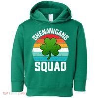 Retro St Patricks Day Shenanigans Squad Shamrock St Patricks Day Toddler Hoodie thumb 0