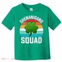 Retro St Patricks Day Shenanigans Squad Shamrock St Patricks Day Toddler T-Shirt thumb 0