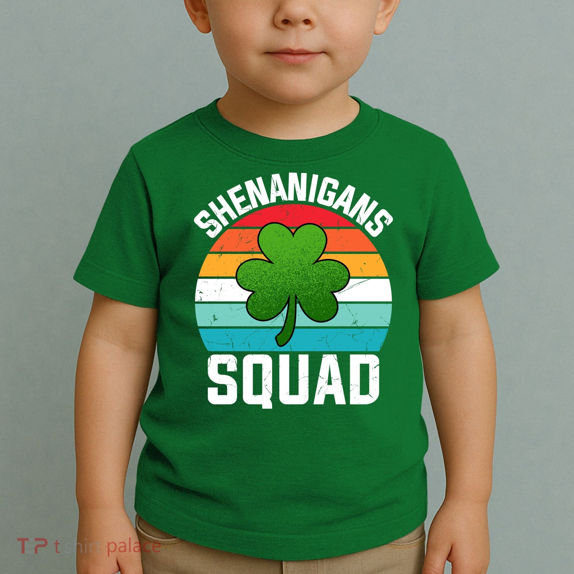 Retro St Patricks Day Shenanigans Squad Shamrock St Patricks Day Toddler T-Shirt